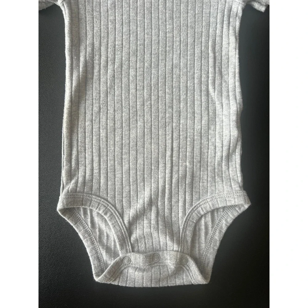 Carters Child of Mine Baby Bodysuit 18M Heather Grey Short Sleeve Onesie (0954)